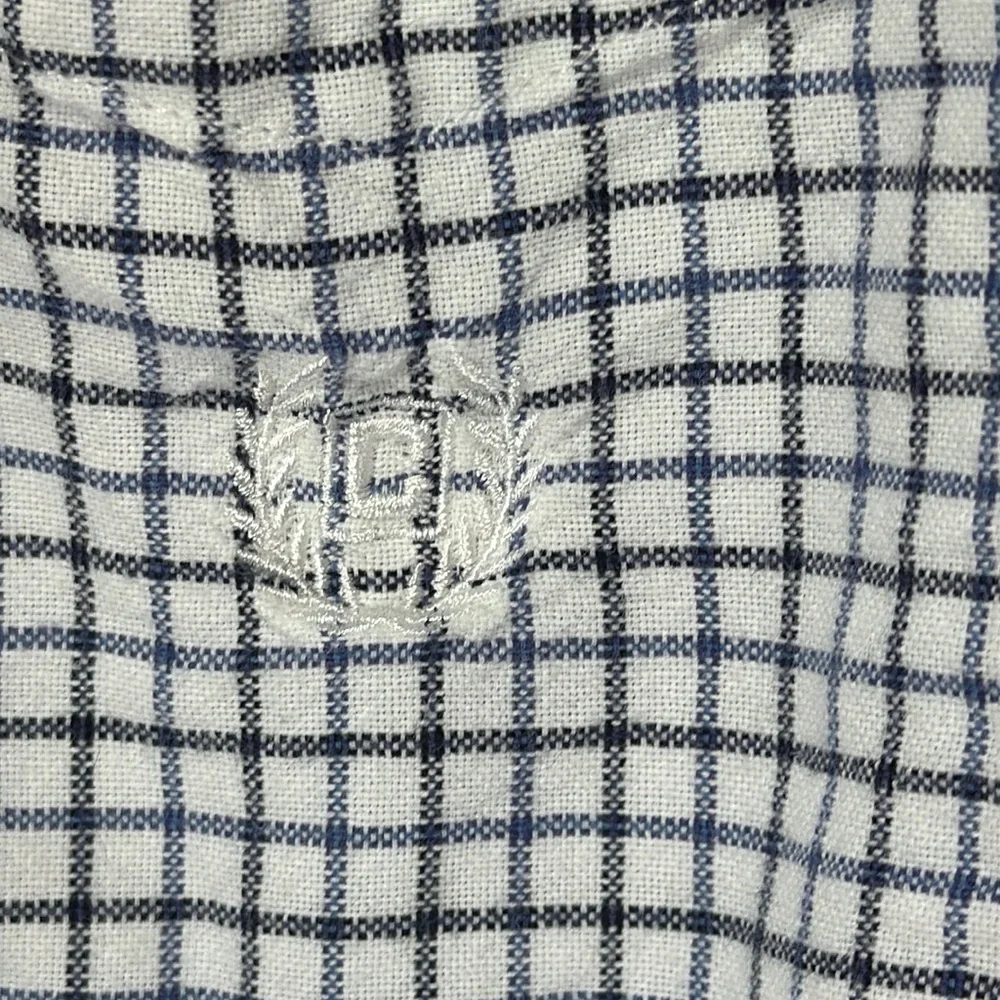 Chaps Shirts Men's White and Blue Plaid Long Sleeve Button Down Size L - Picture 7 of 14